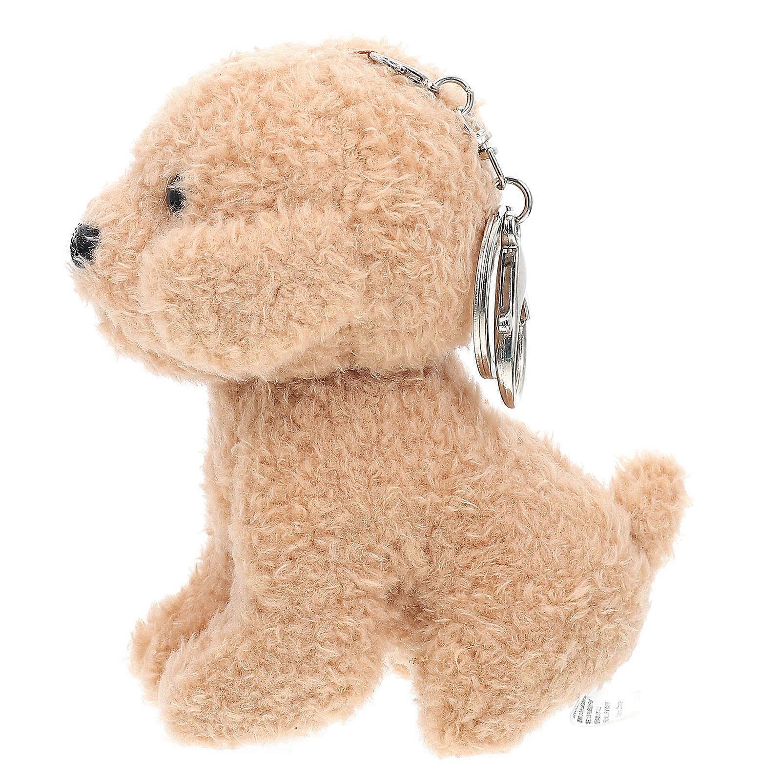 Brown Plush Dog Shape Bag Pendant for Decoration Hanging