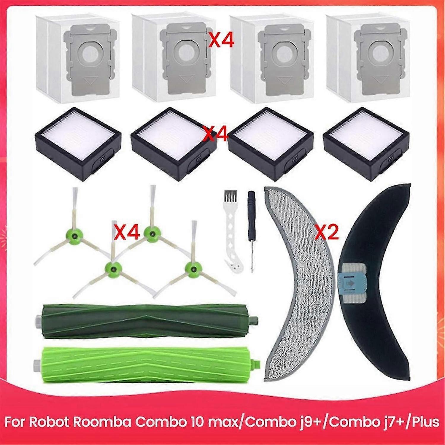 Replacement Parts for Combo 10 Max,Combo J9+,Combo J7+/Plus Brush Filter Mop Bags