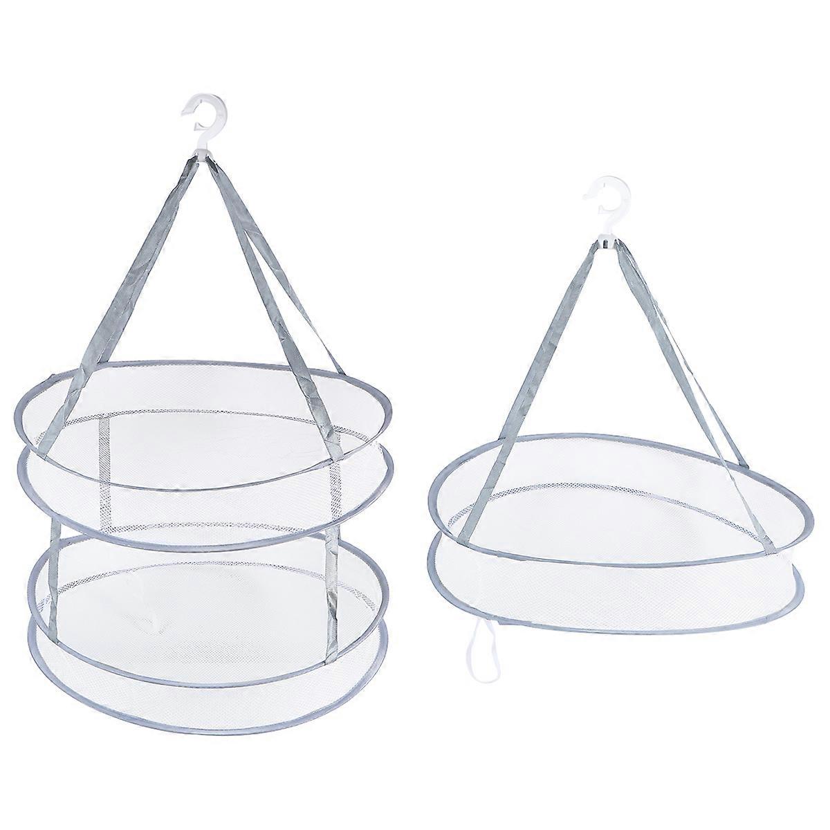 Clothes Drying Hangers Clothes Tuck Net for Hanging Socks 2Pcs White