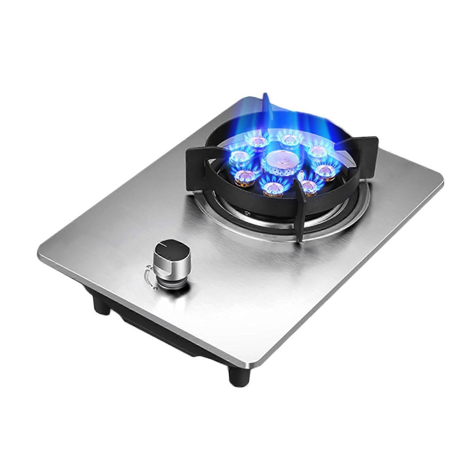 Gas Cooker with Child Safety Lock, 5.2KW Power, Wok Burner, Windproof Round Rack for Home and Camping (LPG)