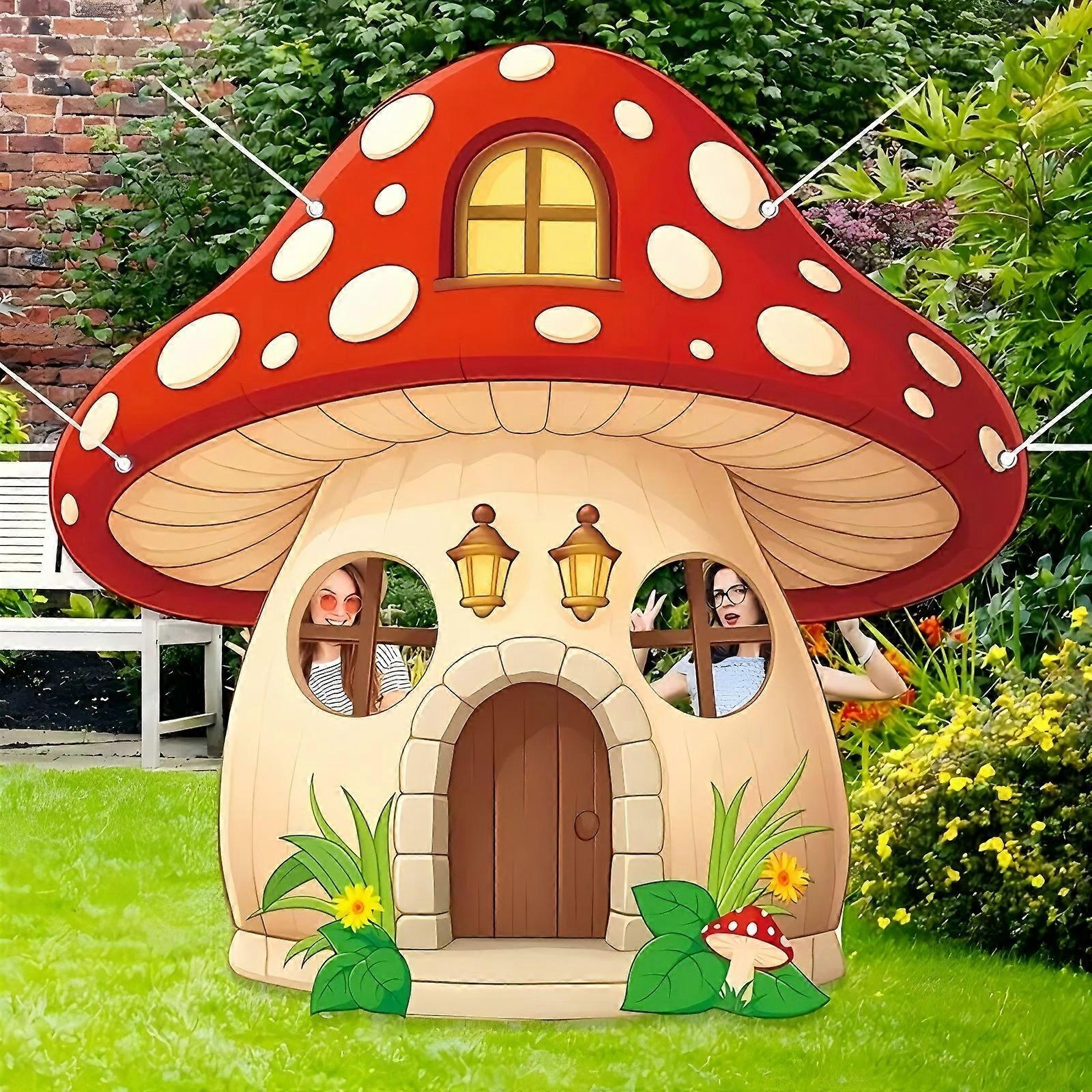 Mushroom Shaped Photo Prop Selfie Frame Party Decor Large Fabric True North Photo Booth Props Mushroom Background Forest Banner