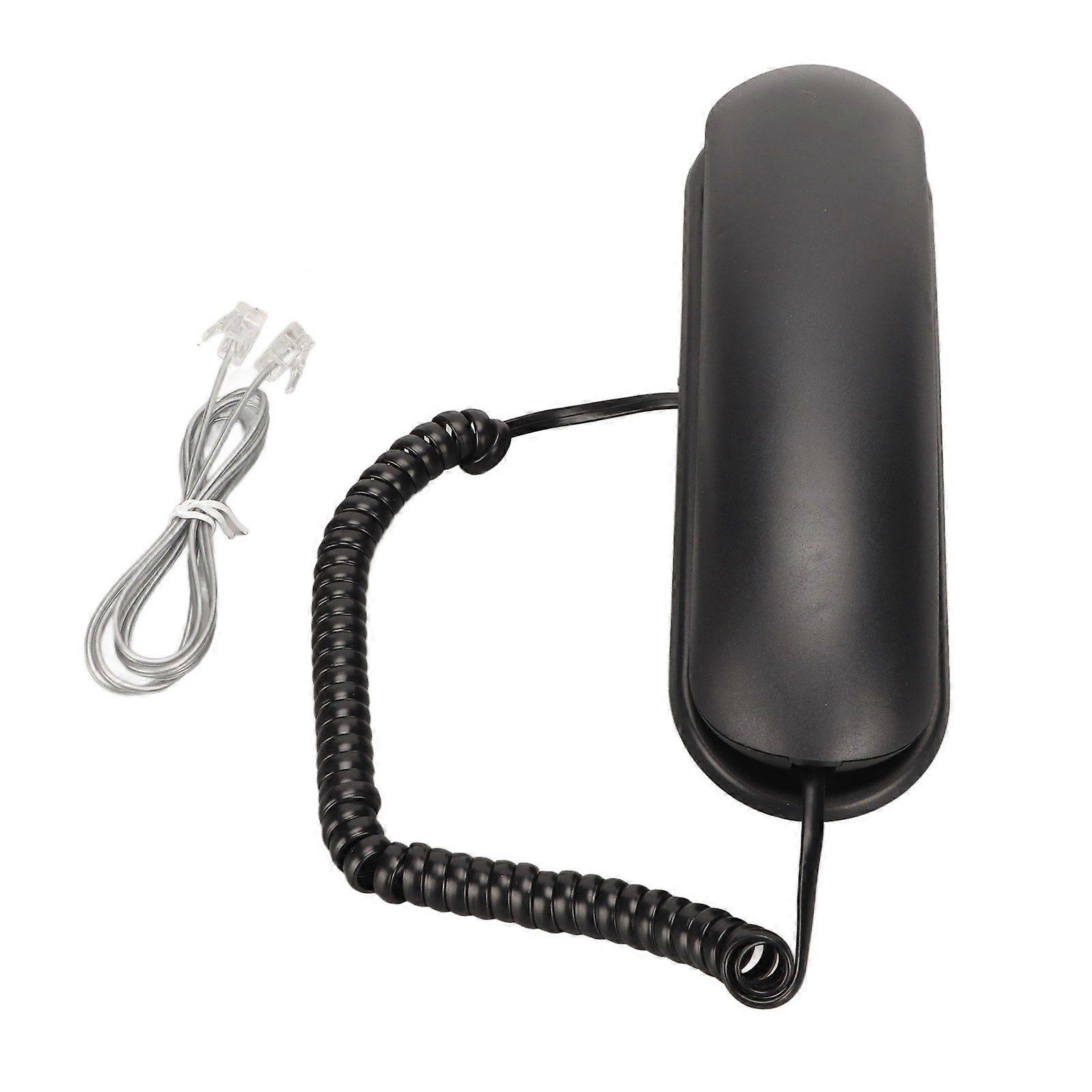 Wall Telephone Multifunction Big Buttons Redial Mute Function Corded Wall Phone for Home Office Hotel Black