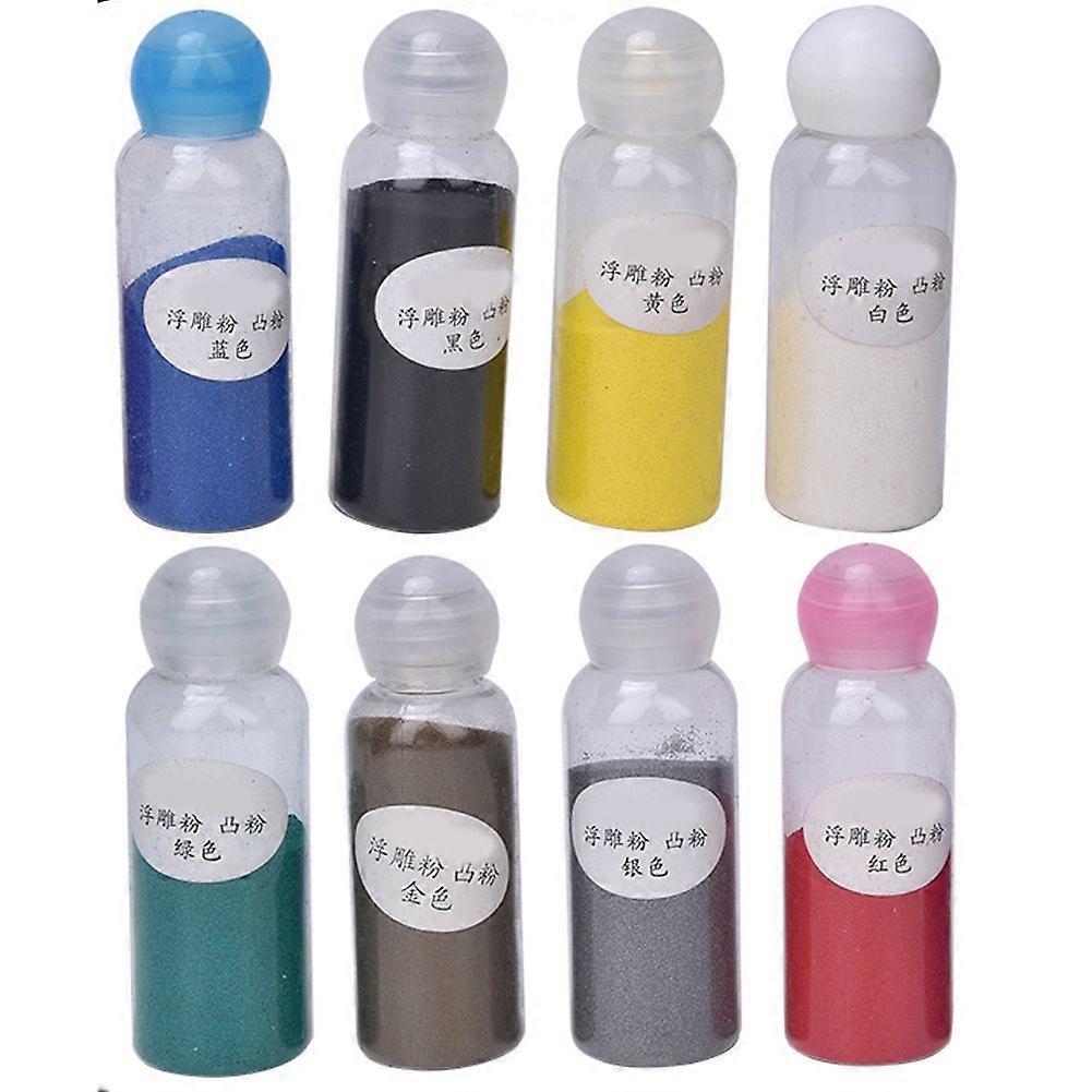 8 Color DIY Embossing Powder Paper Art Painting Stamping Scrapbooking Decoration 30mL
