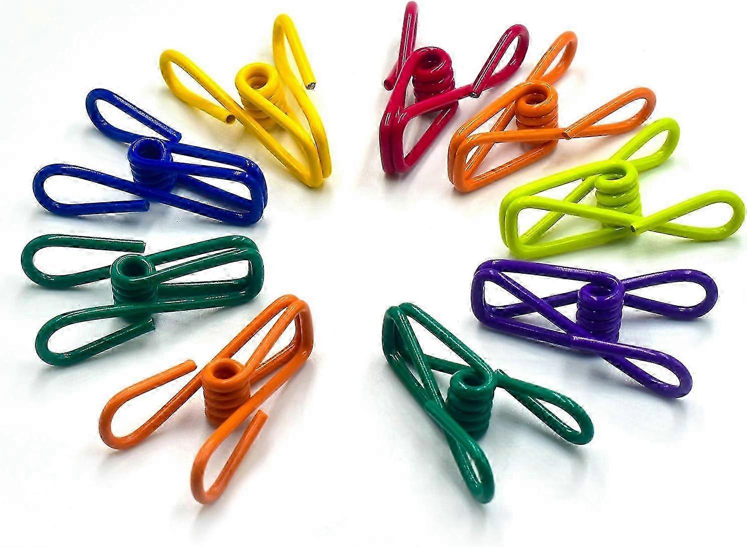 Assorted Chip Bag Clips For Multi-Use, Utility Clips Colorful Sealer Paper Holder 2 Inch Reusable And Durable Pvc-Coated Steel Multipurpose Clothes 20