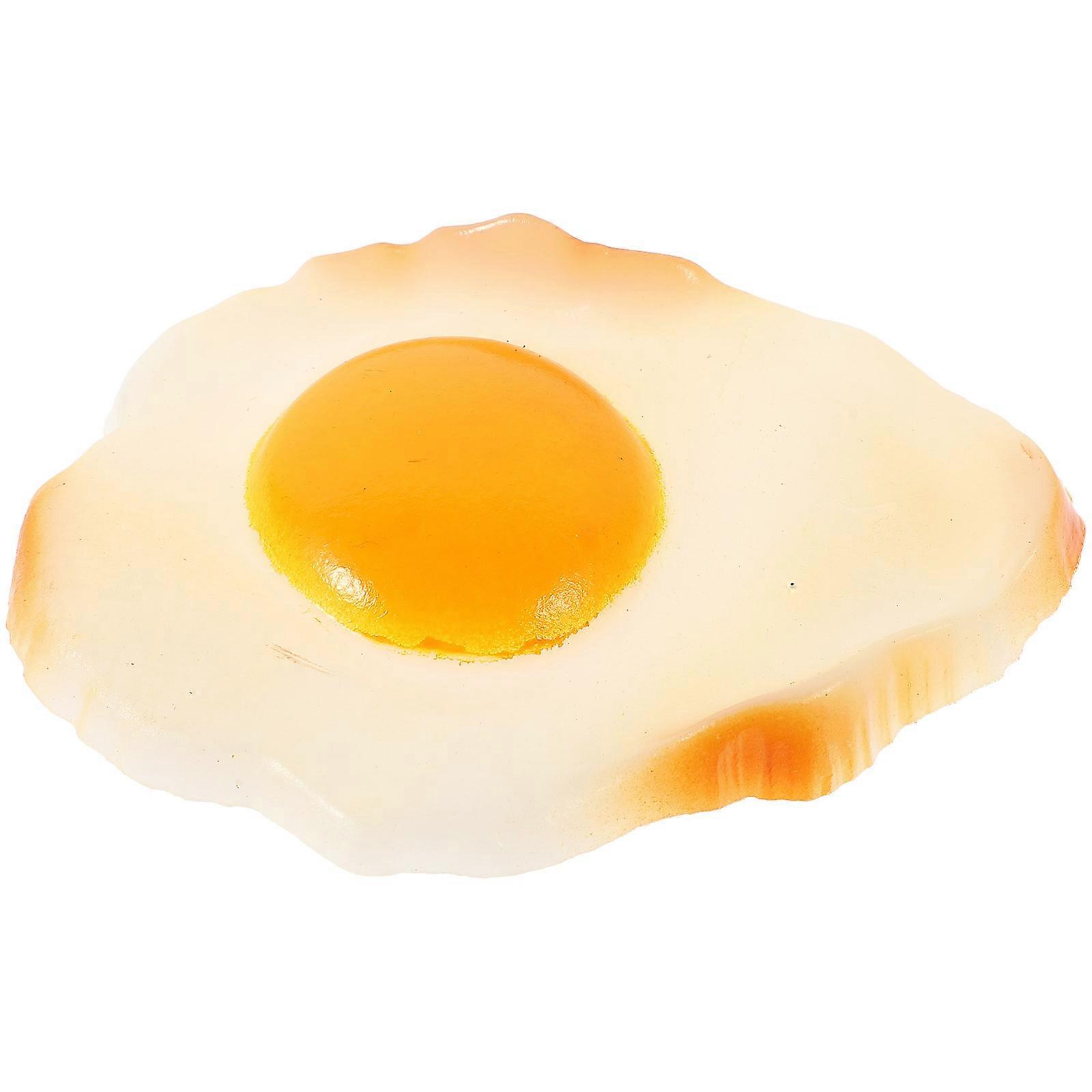 PVC Fried Egg Model for Food Display with 2Pcs Artificial Decoration