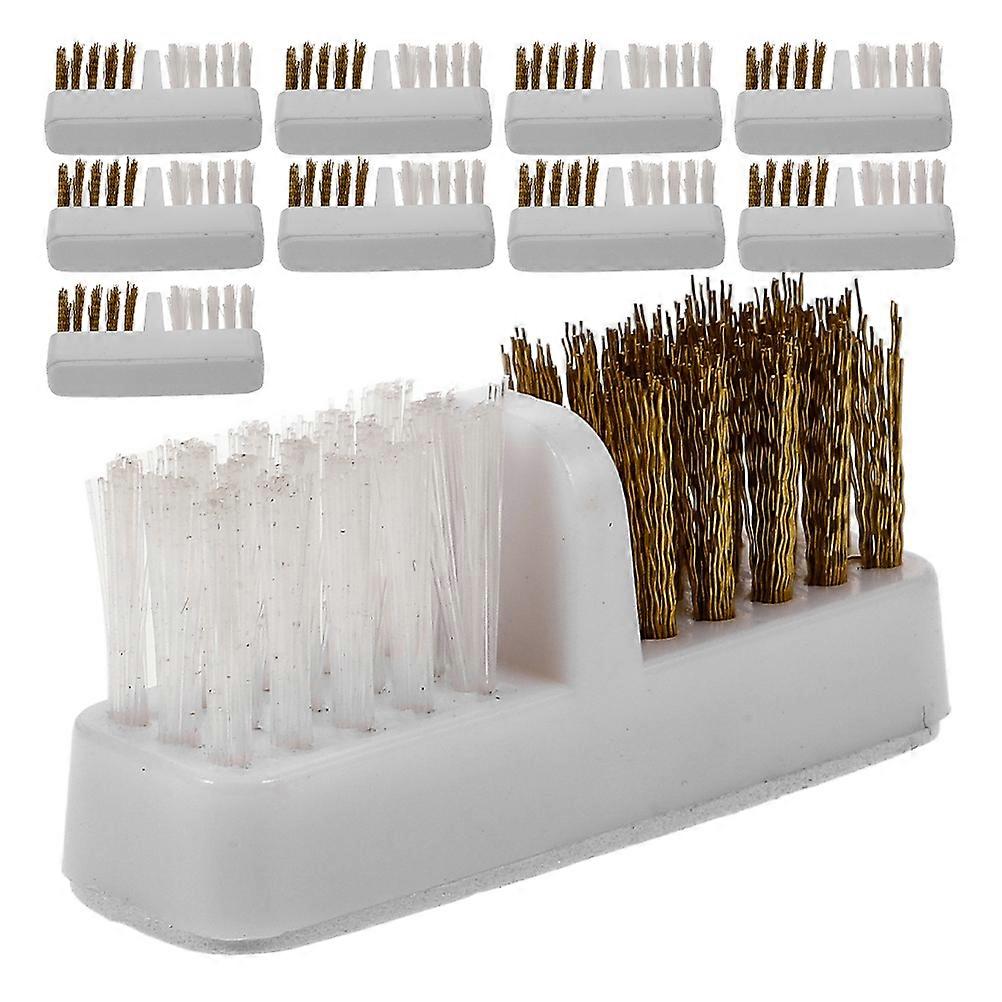 Nail Drill Dust Brush for Cleaning 20Pcs Copper Wire Dual Head Kit