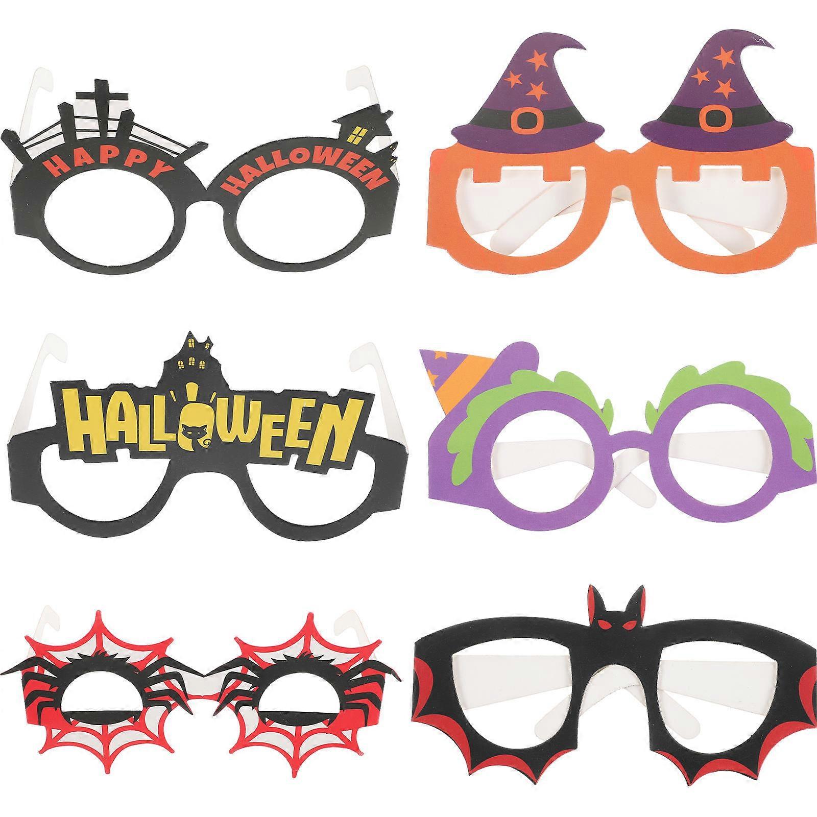 Halloween Glasses Frames Prop for Kids 24Pcs Paper Material Cosplay Use
