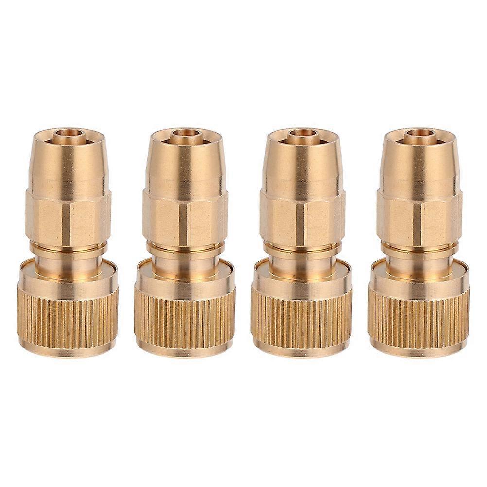 Hose Connector Quick Connect Plug Tight Fit Golden 6x2.5x2cm 4Set