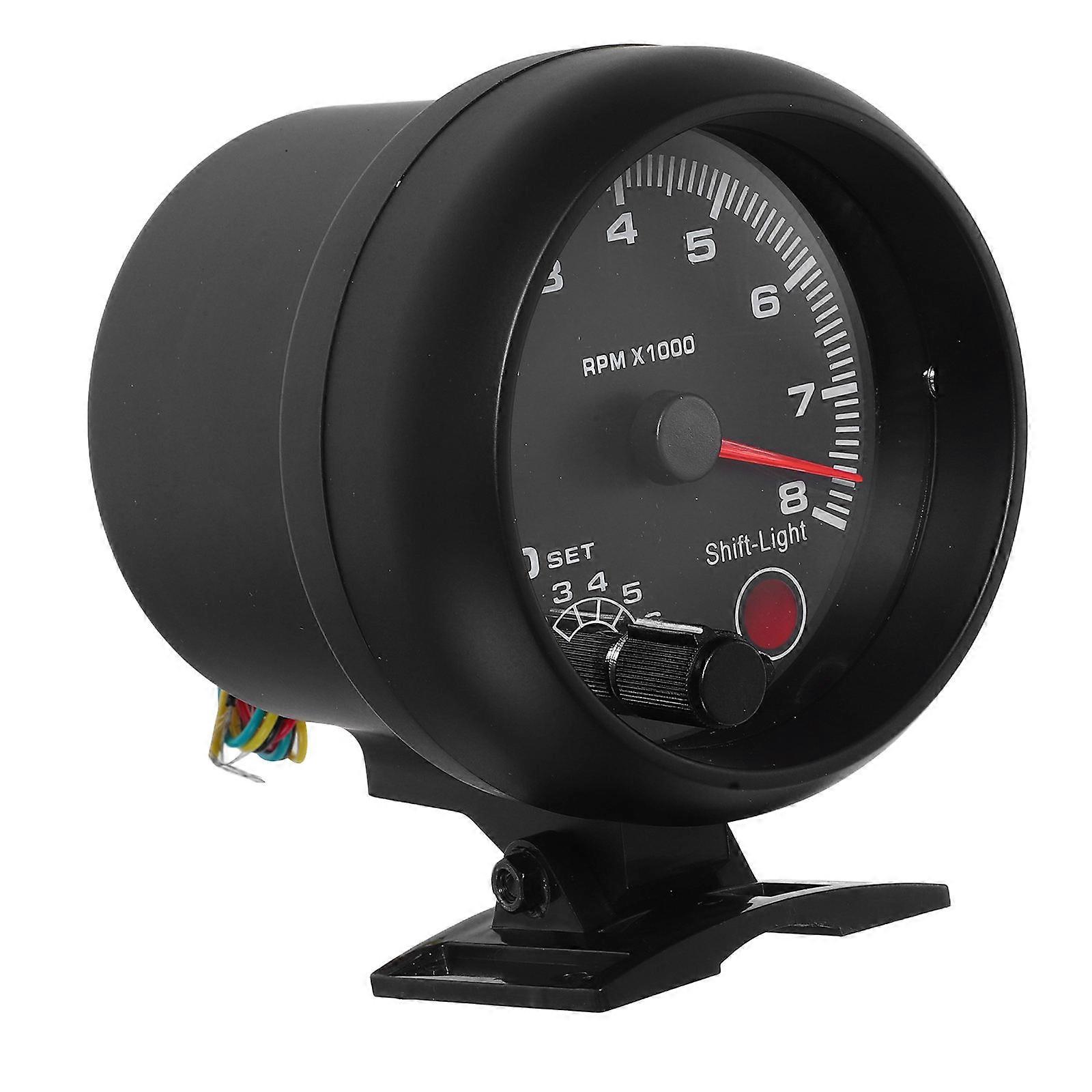 Automobile Tachometer Round Gauge 3.75 Inch Boost Meter With White Light For Garage Use 1Pack