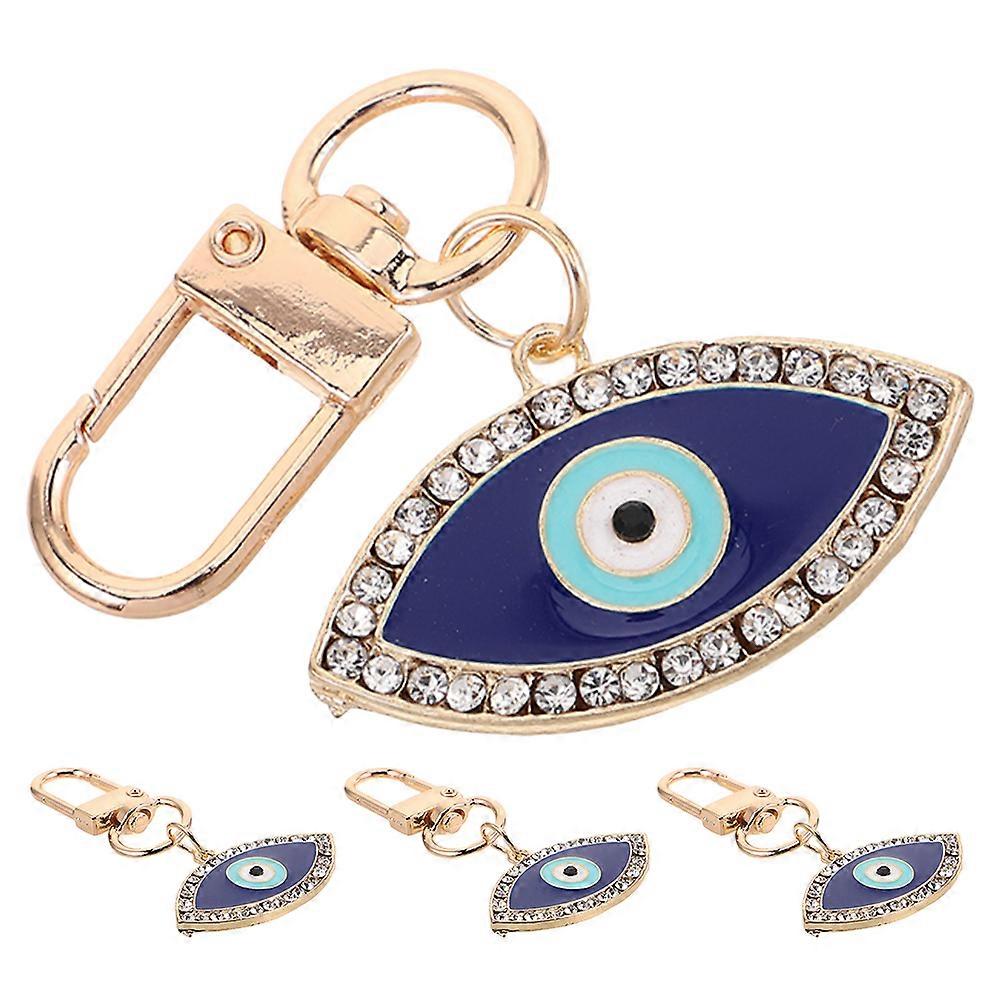Alloy Blue Evil Eye Keychains Decorative Bag Charm 12Pcs Set