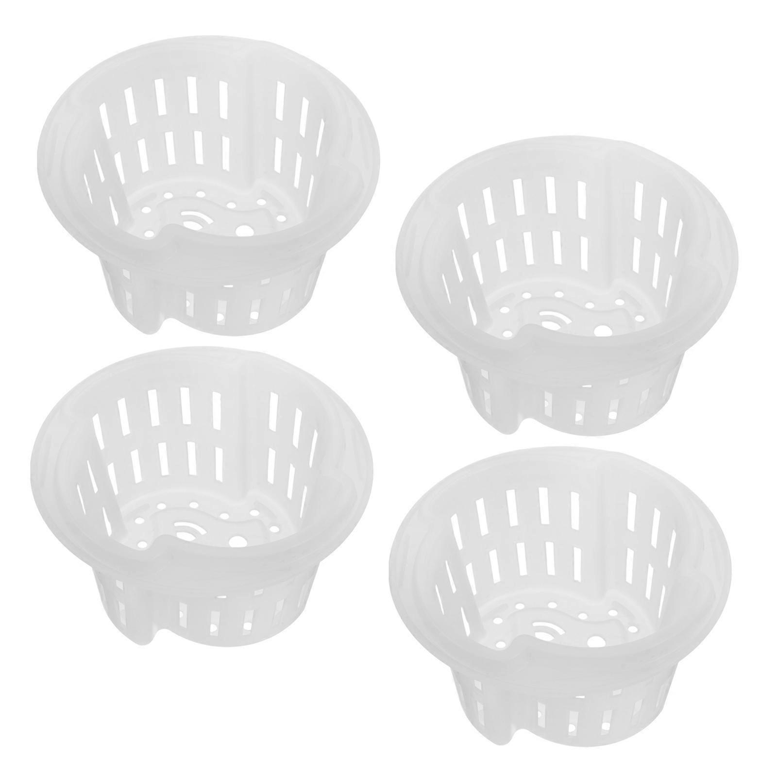 Thickened Plastic Mesh Net Cups 12 Pcs For Outdoor Plants Root Aeration 4.99X4.99X2.75In Space-saving
