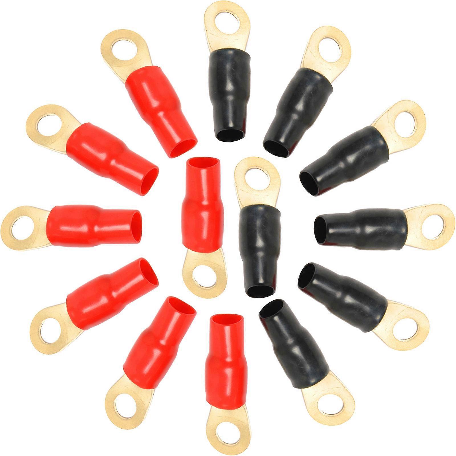 Speaker Connectors Terminal Copper Gold Plated 4 Gauge Heat Shrink Wire Connectors Insulated Electrical For Cars Garages 10Pairs