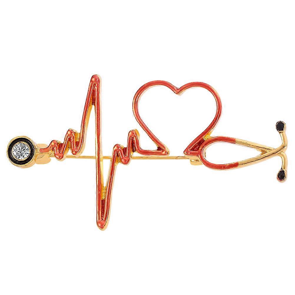 Unique Heart Shape Brooch Stethoscope for Decoration 3Pcs Multicolor