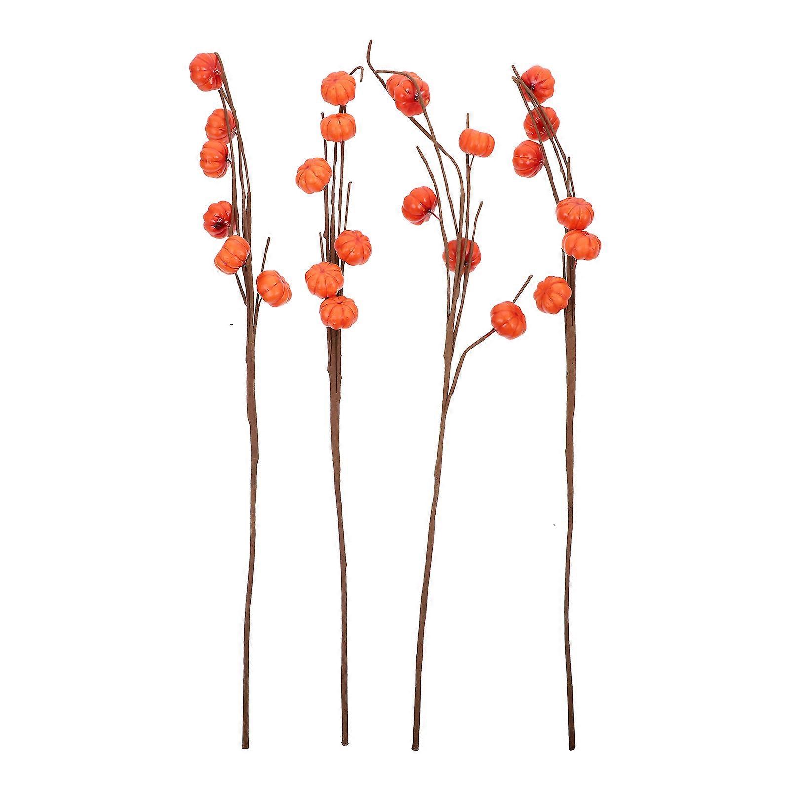 Orange Pumpkin Decoration for Decoration 12Pcs Branch Set