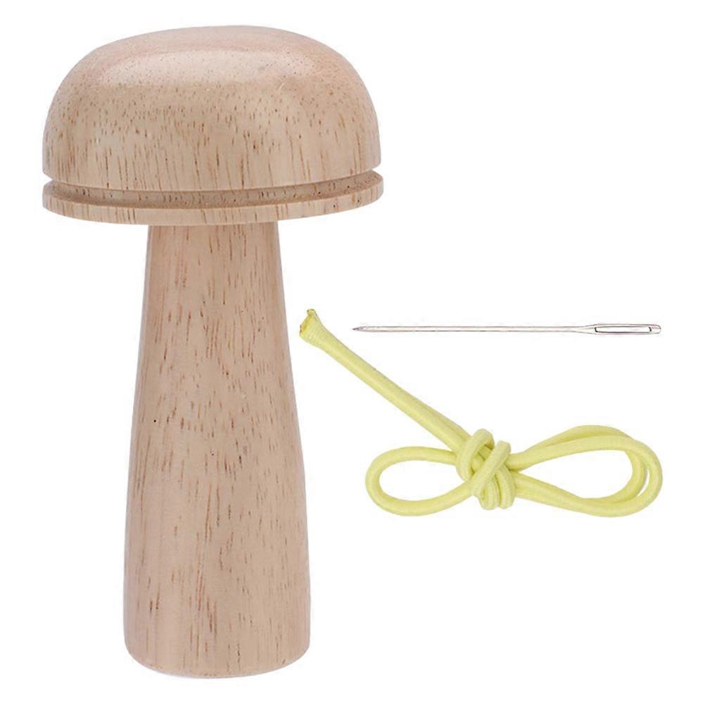 4Pcs Mushroom Shape Darner Tool For Crafters And Sewers Needle Storage Outdoor Use Made From Solid Wood