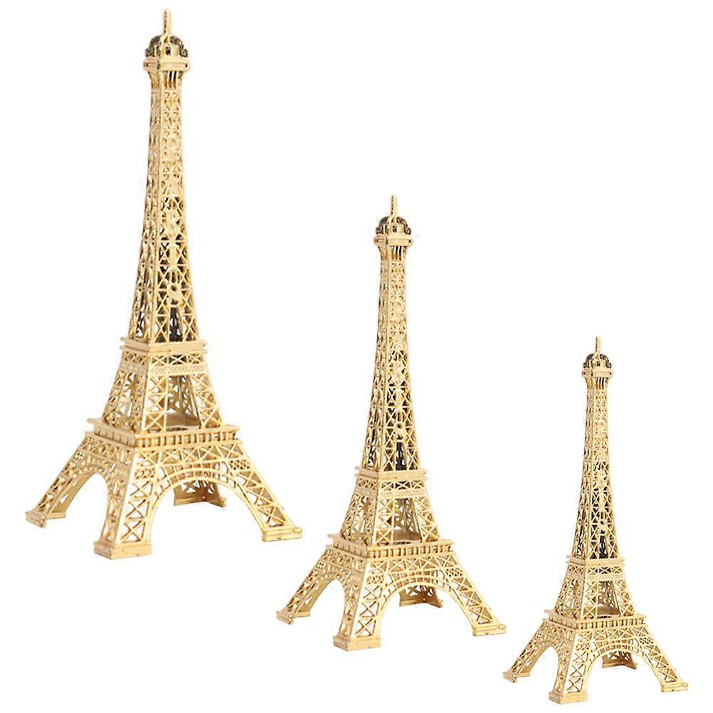 Golden Iron Eiffel Tower Model Desktop Decoration 9Pcs Set