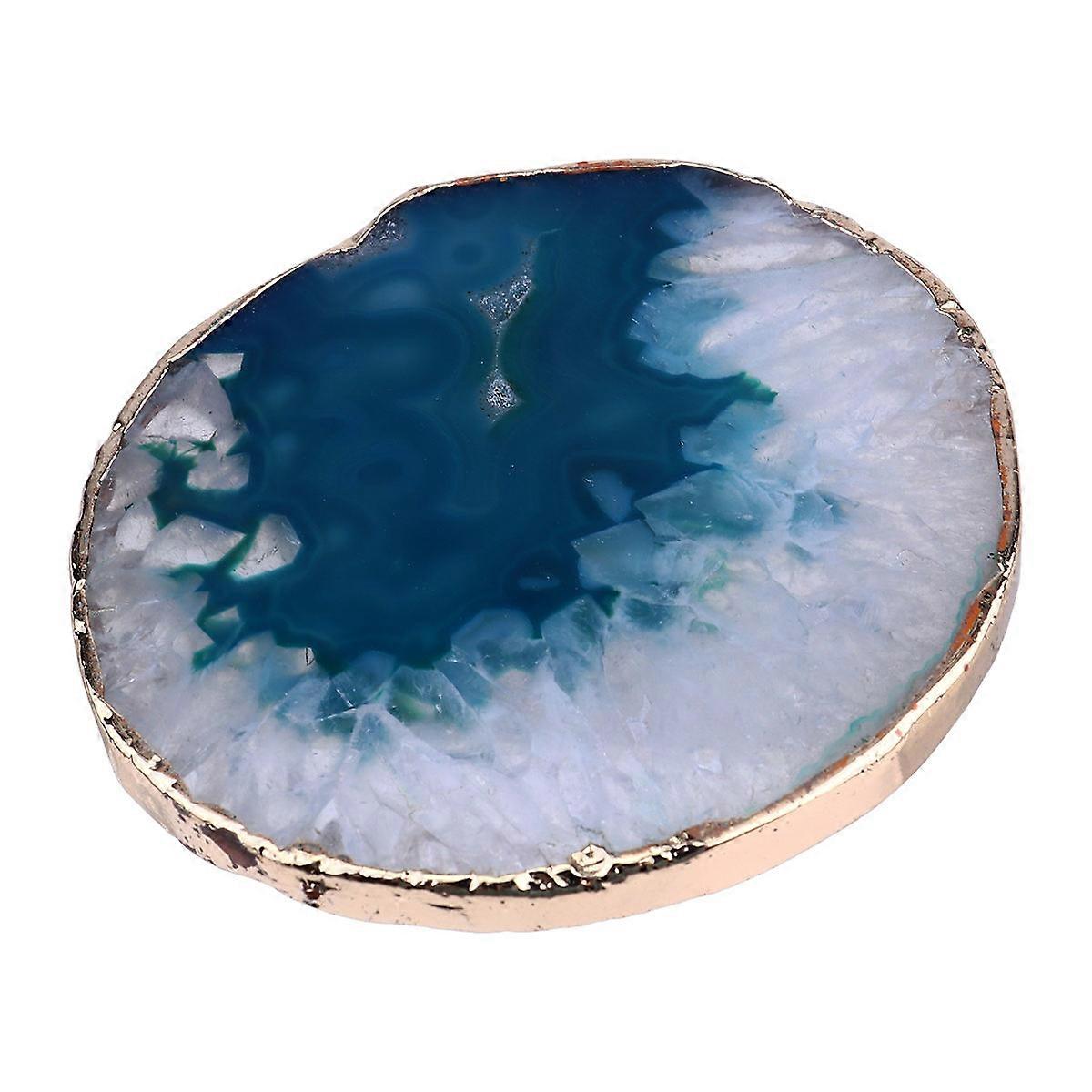Luxury Mug Insulation Cushion 1Pcs Agate Round Coaster Geometric Design For Home Office Heat Insulation