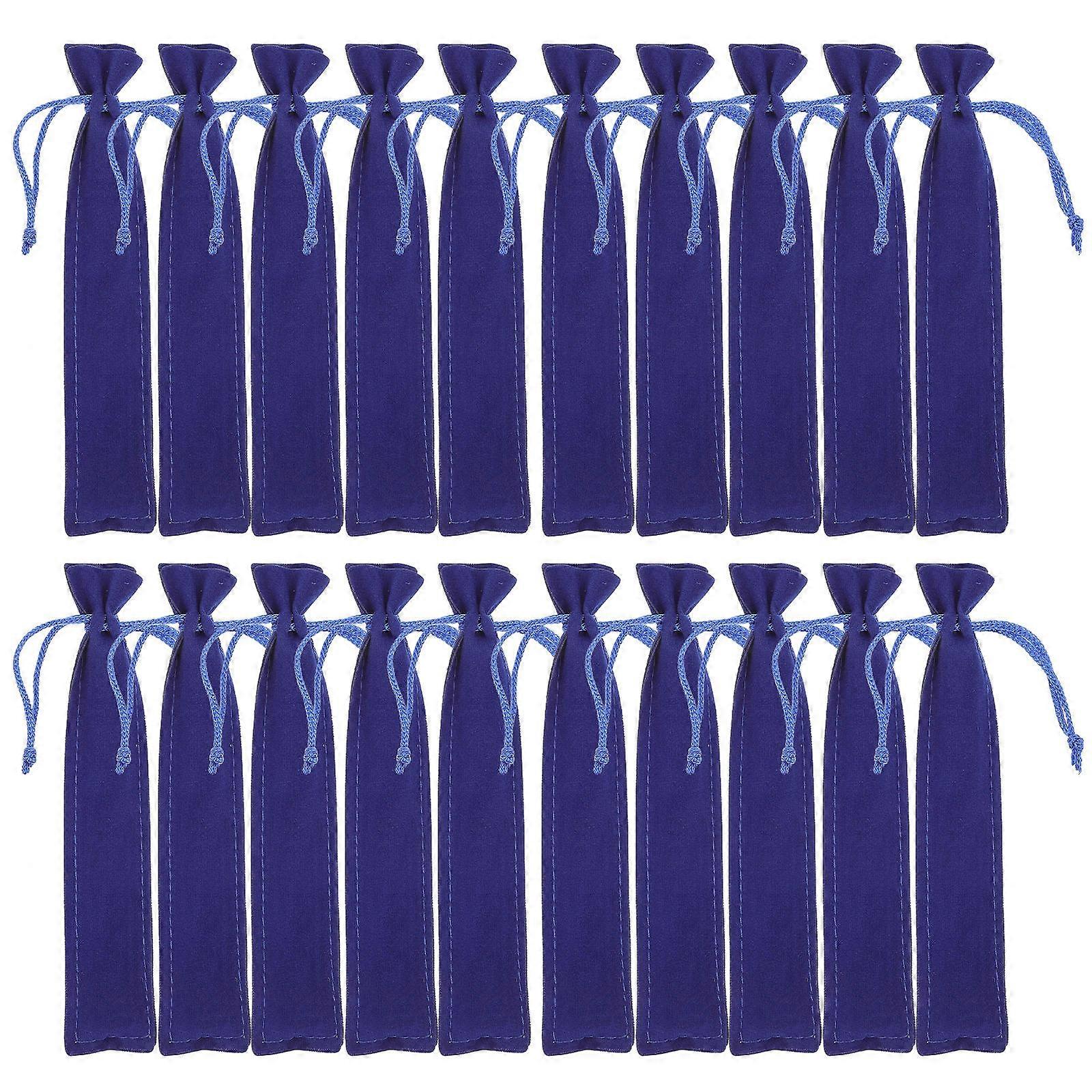 Blue Rectangular Pen Pouch Holder For School Office Use With Drawstring Design 125Pcs