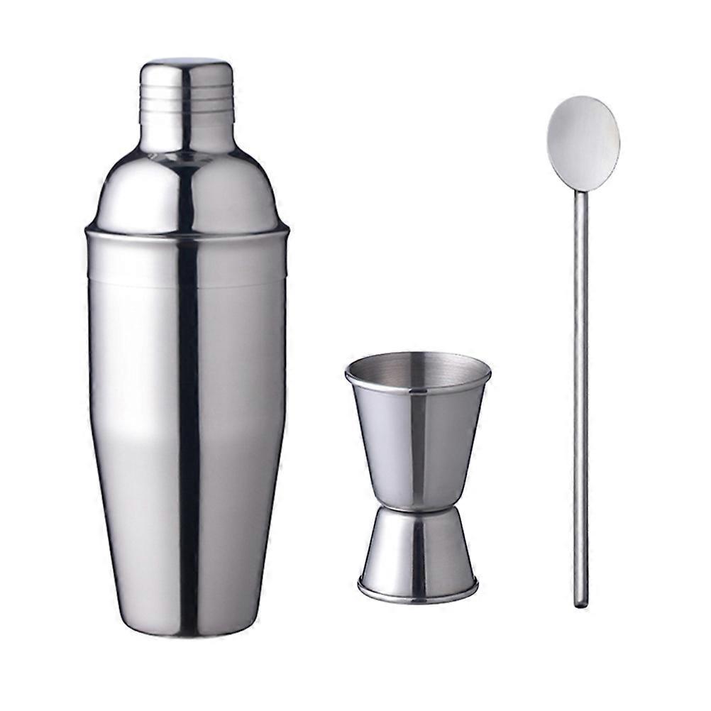 Cocktail Shaker Set Stainless Steel Bartender Tools for Mixing 3Pcs Silver Kit