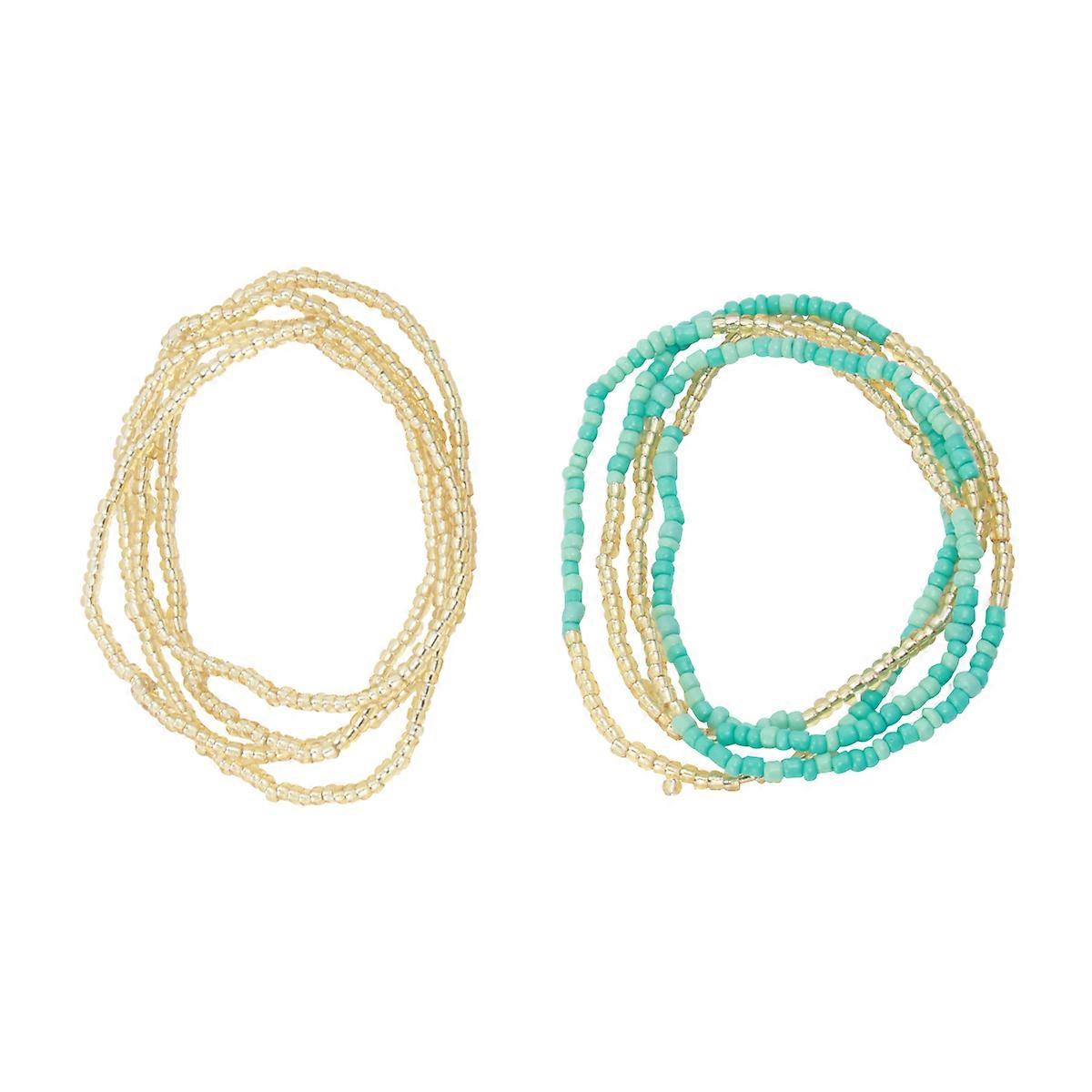 Double-String Chain Bikini Chain for Decoration 6Pcs Blue Waist Beads