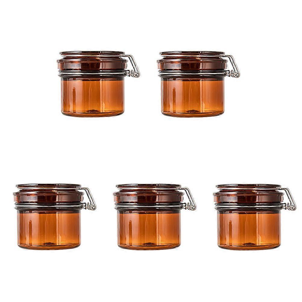 Brown Face Mask Sample Bottle Screw Makeup Jar for Storage Use 5Pcs