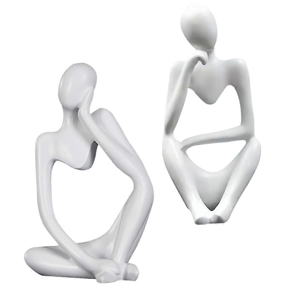 Abstract Sculpture Thinker Statue for Home Decor 4Pcs Set