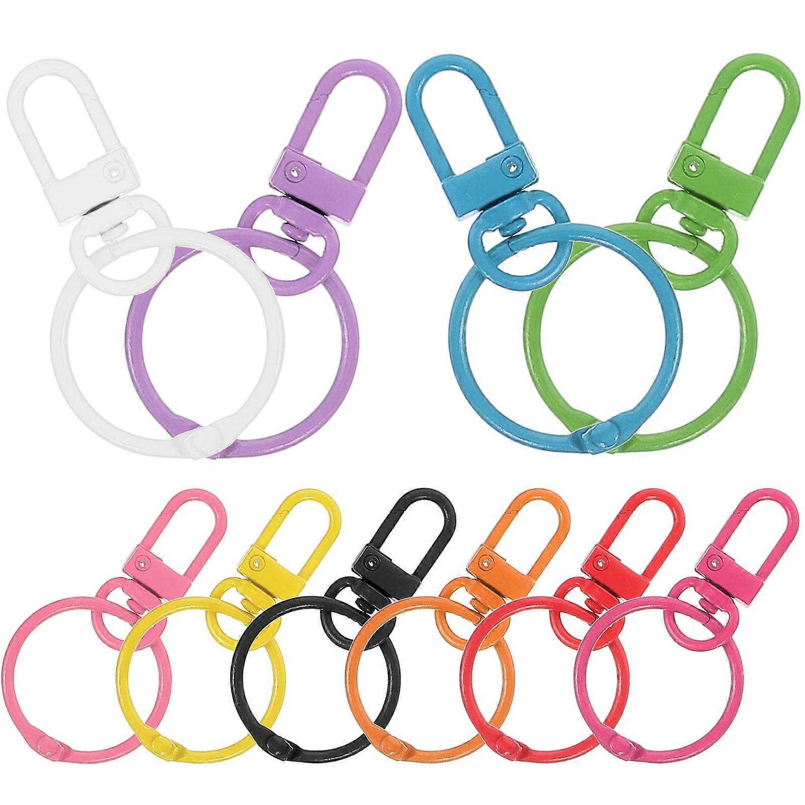 Rotatable Rings Buckle Lobster Claw Clasps for Keychain 50Pcs Pack