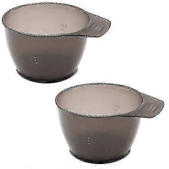 Set of 2 Plastic Hair Color Mixing Bowls - Dyeing Tint Bowls for Salon Use & DIY Color Treatments with Oil Treatment Tools