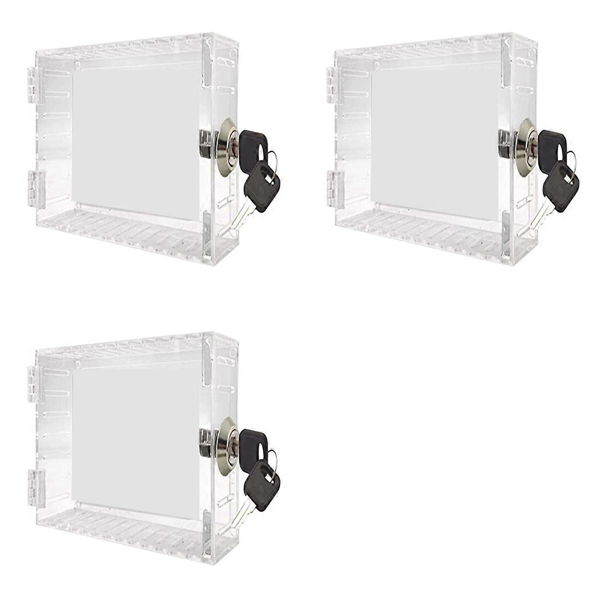 3X Thermostat Lock Box Universal Thermostat Cover with Lock Box Guard with Key for Thermostat on Wal