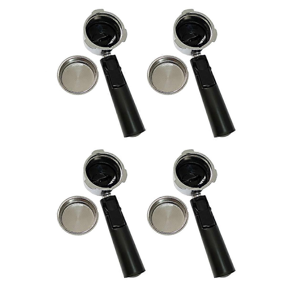 4pcs 51Mm Bottomless Coffee Reusable Filters Portafilter for Homix Holder 60Mm 15-20Bar for Espresso