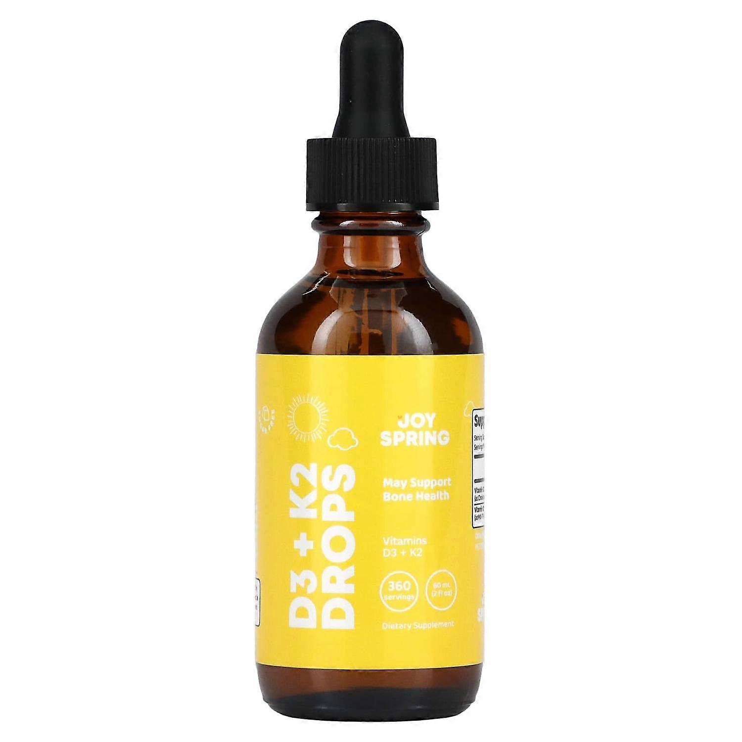 JoySpring, D3 + K2 Drops, Ages 2+, 2 fl oz (60 ml)