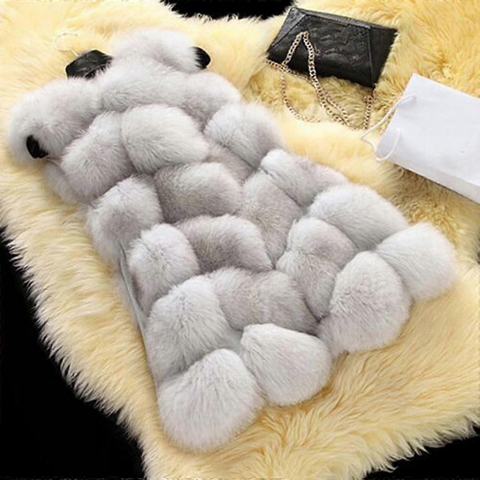 Women Faux Fur Waistcoat Gilet Body Warmer Eeveless Jacket Coat_y S