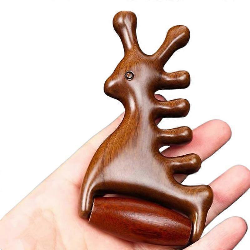 Wooden Massage Comb Head Meridian Scalp Combs Face Eye Shoulder Neck Scraping Treatment Hair Loss Anti-Static Wide Tooth Comb