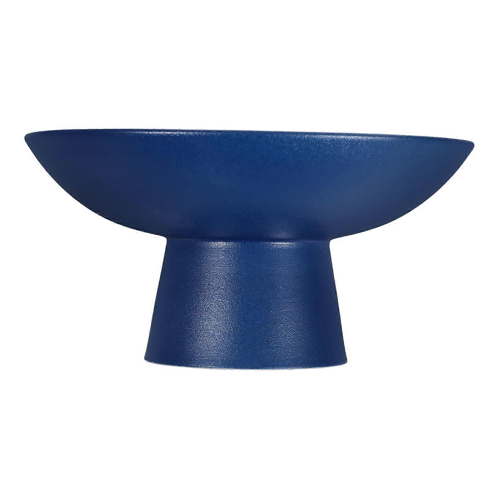 Ceramic Footed Fruit Bowl for Display 4Pcs Navy Elegant Snack Tray