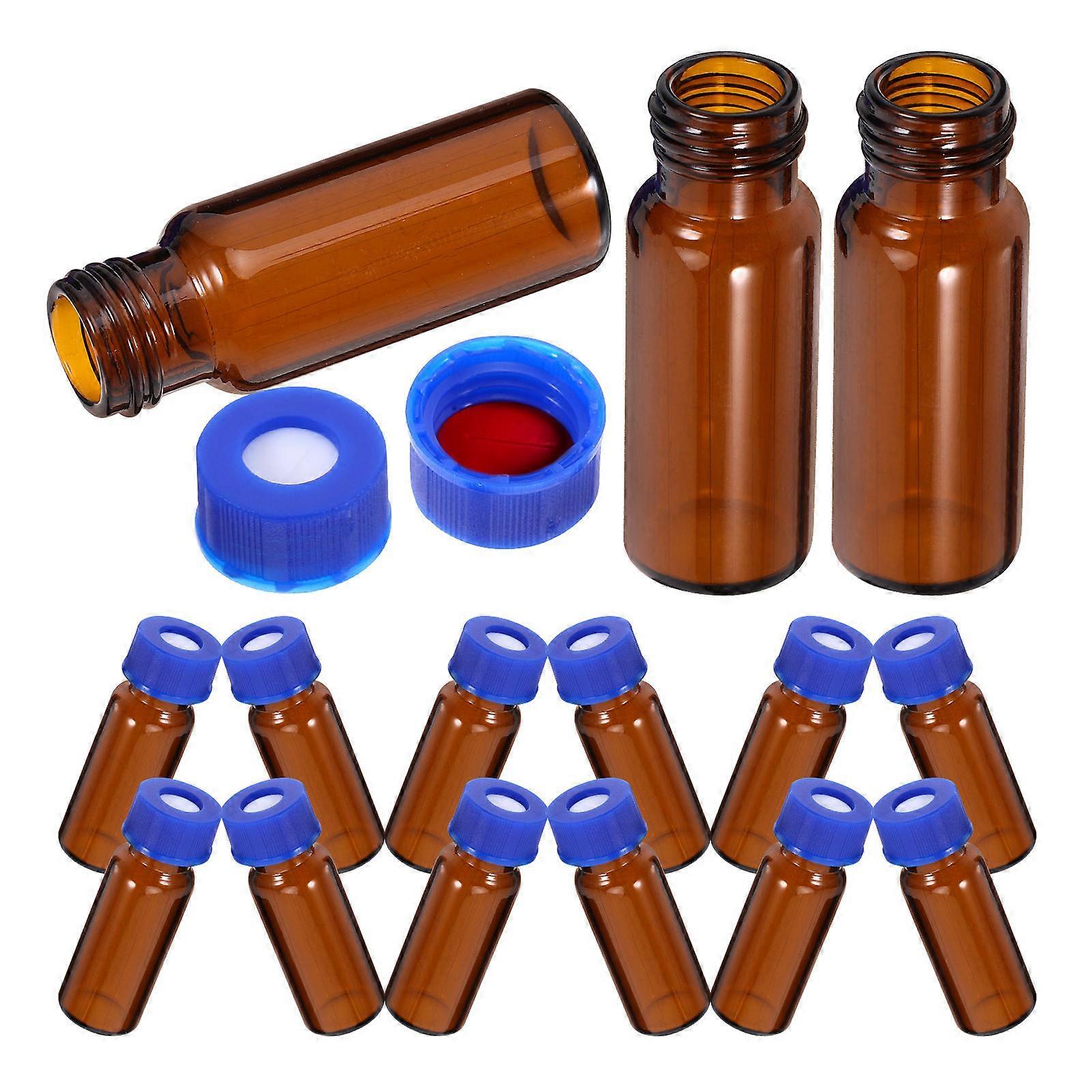 100Pcs Small Glass Vials 2Ml Empty Sampling Vials For Cosmetic Packaging 3X1.1Cm Coffee Light Shielding