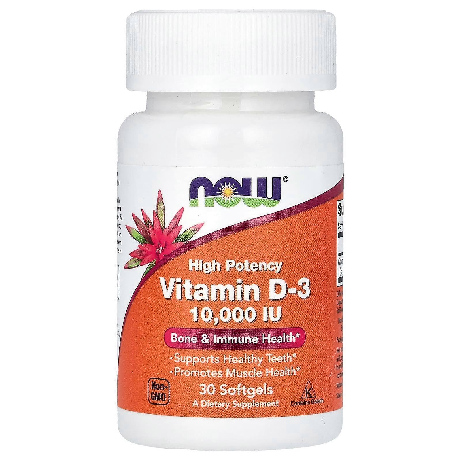 Vitamin D-3, High Potency, 10,000 IU, 30 Softgels