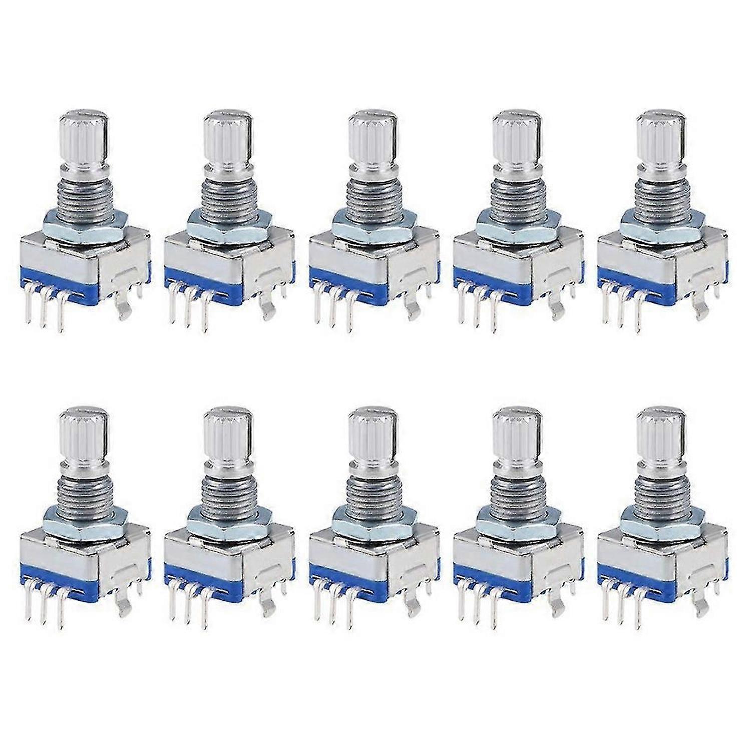 360 Degree Rotary Encoder Code Switch Digital Potentiometer EC11 5 Pins 15mm Shaft 10Pcs