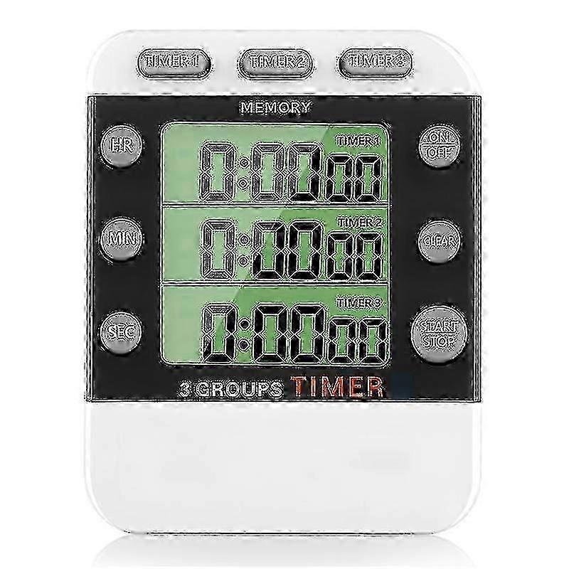 Digital Dual Kitchen Timer, 3 Channels Count Up/down Timer, Triple Cooking Timer, Large Display 25-26