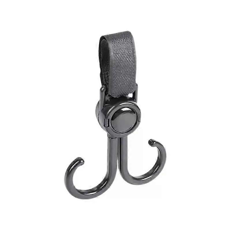 Double Hook Baby Stroller Hanger 360-degree Rotation Adjustment Cart Hook and Loop Fastener Stroller Accessories
