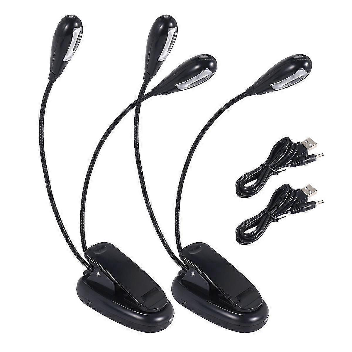 2Pcs Clip-on Music Stand Light, Dual Arm LED Book Reading Lights For Bed