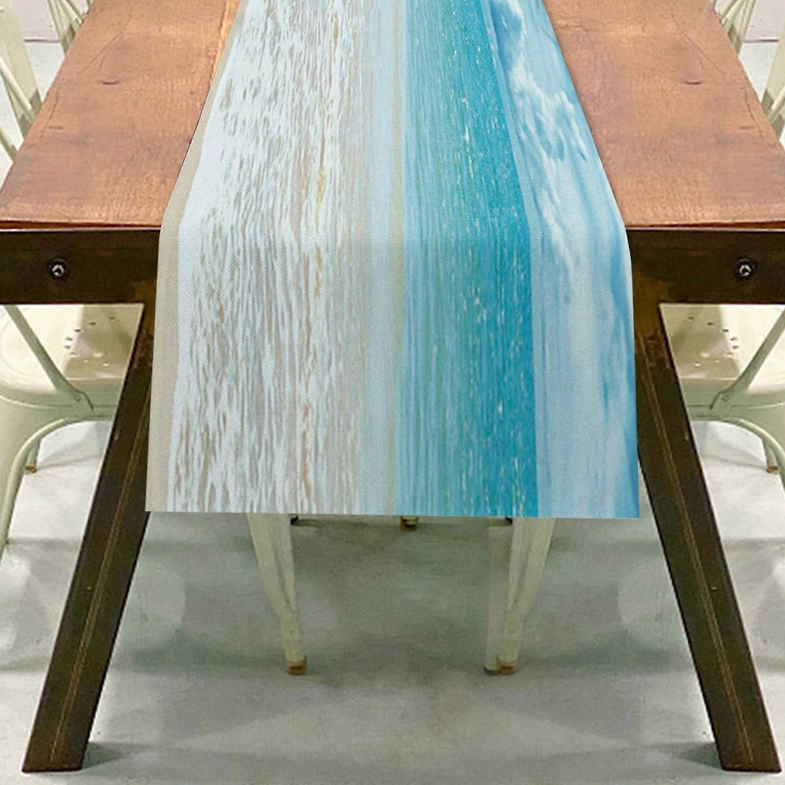 Halloween Tablecloth Compatible with Summer Beach Style, Printed Flax Table Flag for Coffee Table, Home Furnishings Decor