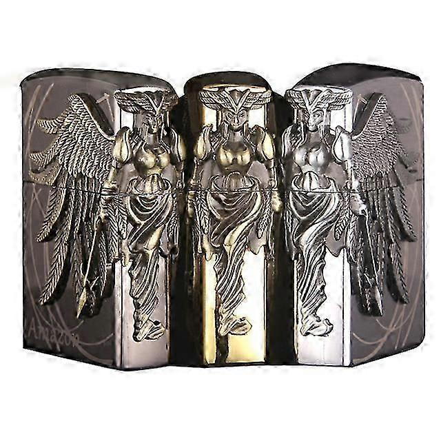 Female Warrior Armor Patch Series Grinding Wheel Open Flame Lighter