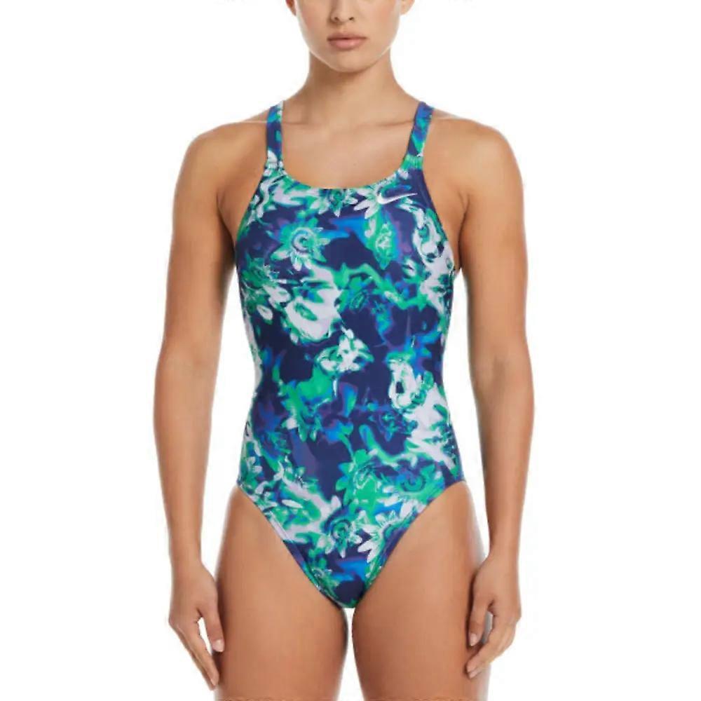 Nike Hydrastrong Multi Print Fastback Swimsuit - Midnight Navy