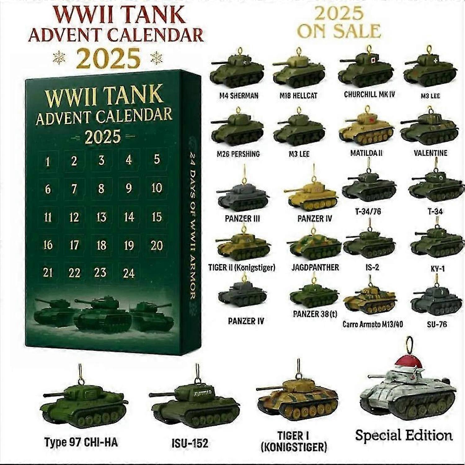 WWII TANK Advent Calendar Blind Box Χριστουγεννιάτικο δώρο
