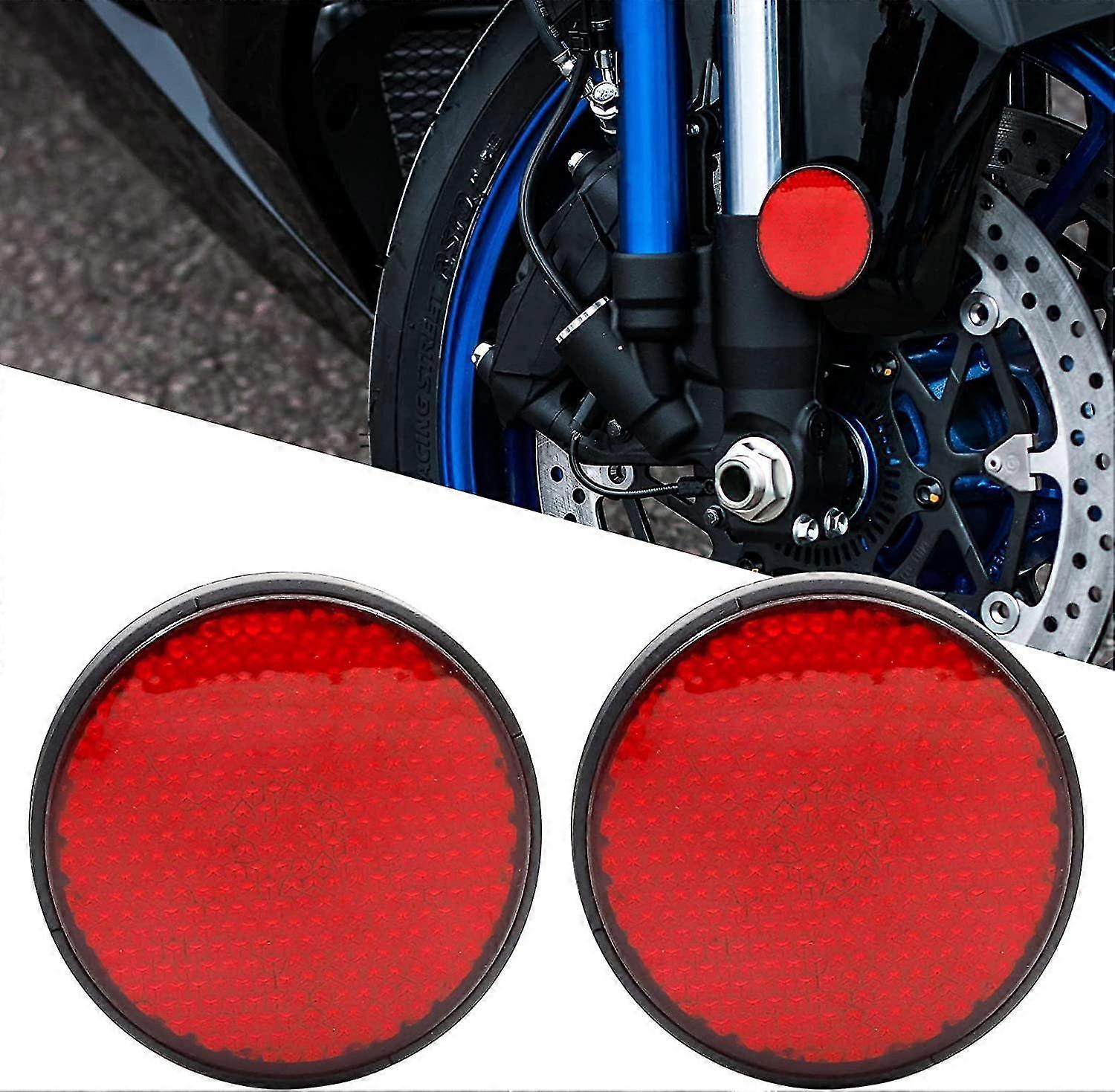 2 Pakkaus moottoripyörä 12v led pyöreä heijastin jarru / lähivalo (punainen)