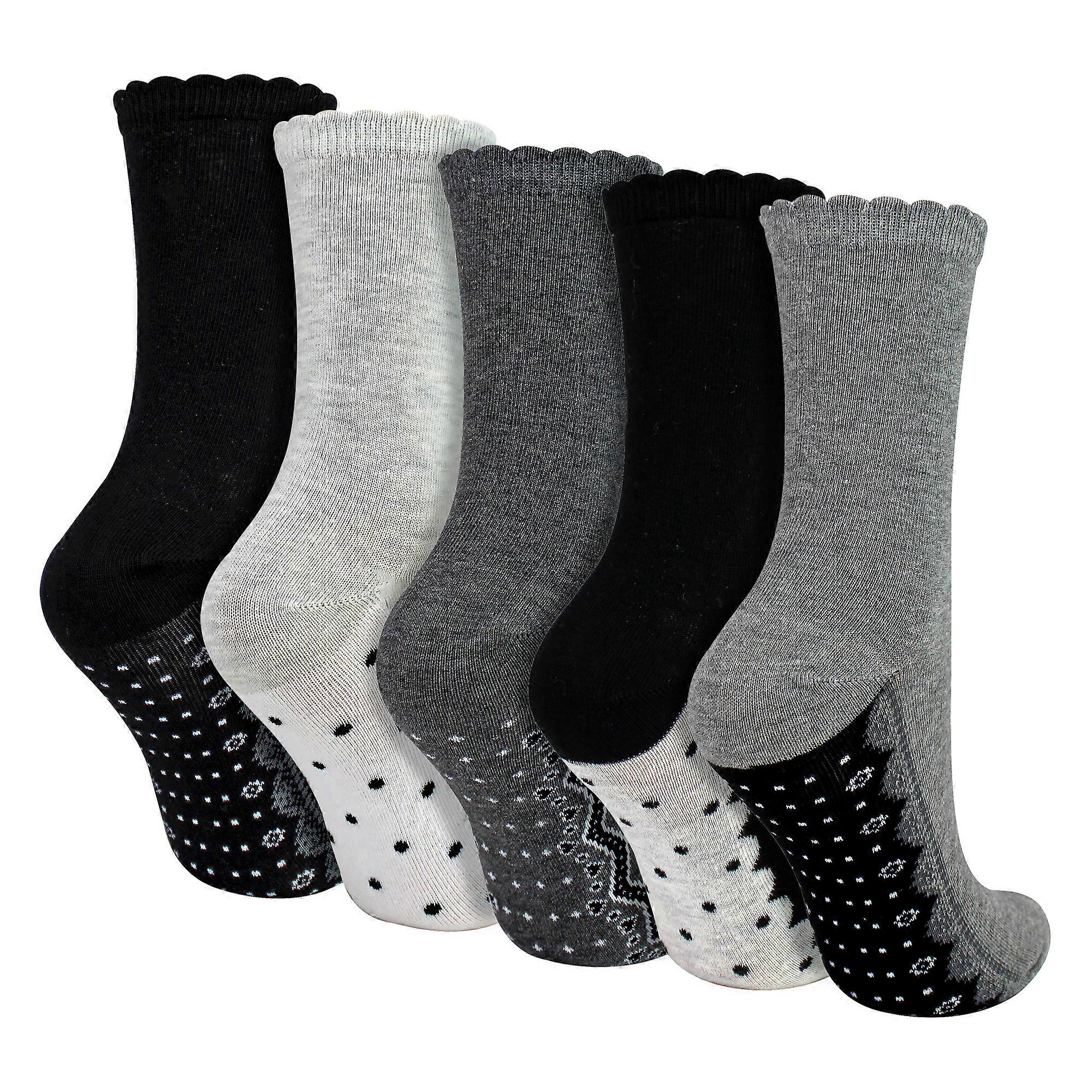 Sock Snob - 5 Pairs Ladies Lace Effect Soft Cotton Socks