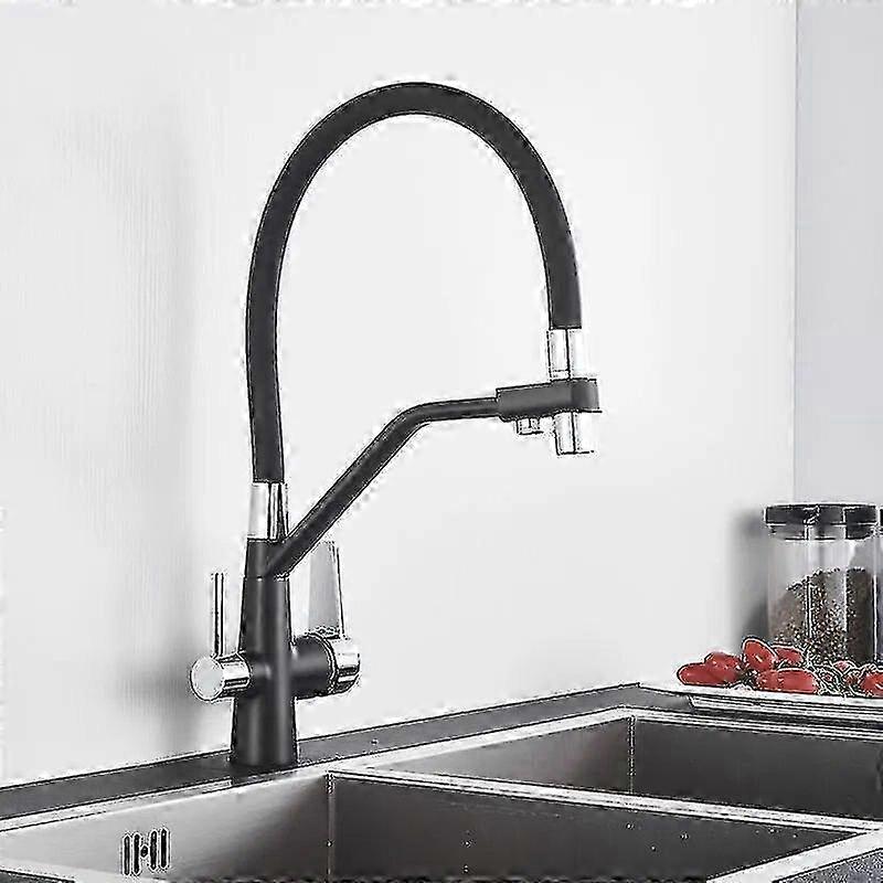 Robinet de cuisine filtrant de luxe avec système de purification d'eau, pivotant à 360° et mitigeur trois positions (eau chaude/eau froide).