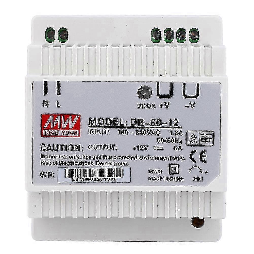 High Accuracy 60W Single Output PWM Power Supply DR-60-12 for Din Rail Edition 1107