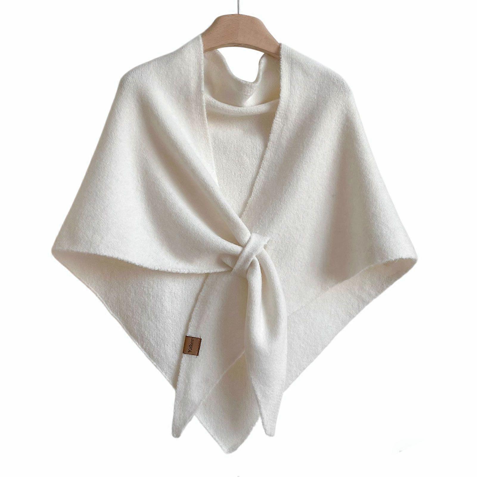 Women's Soft Knit Triangle Shawl Pashmina Wrap for Warmth Elegant Solid Color Versatile for Indoor Outdoor