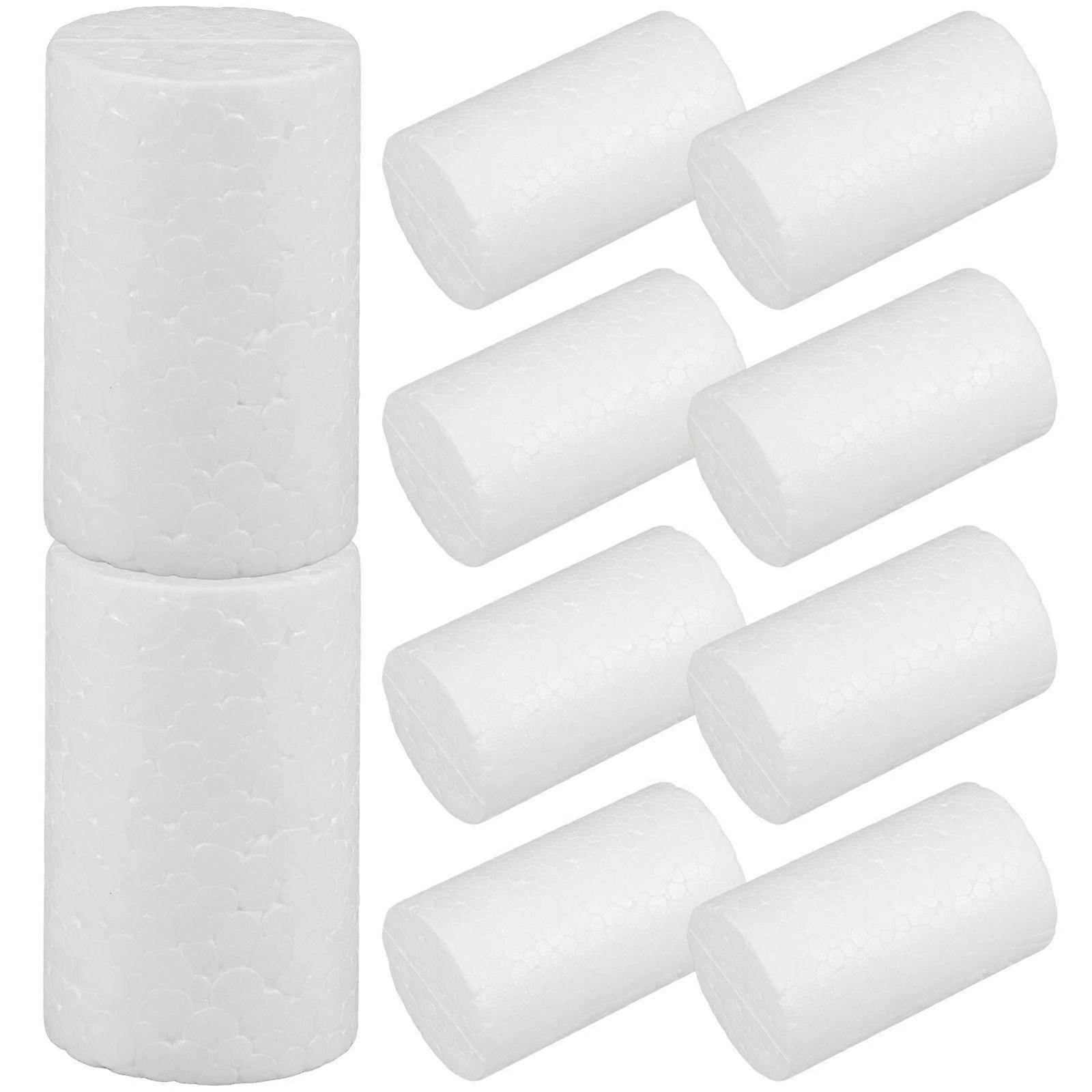 10Pcs White Foam Cylinders For Christmas Crafts Polystyrene Foam Tubes For Diy Decorations Crafting And Modeling 5 X 3 CM